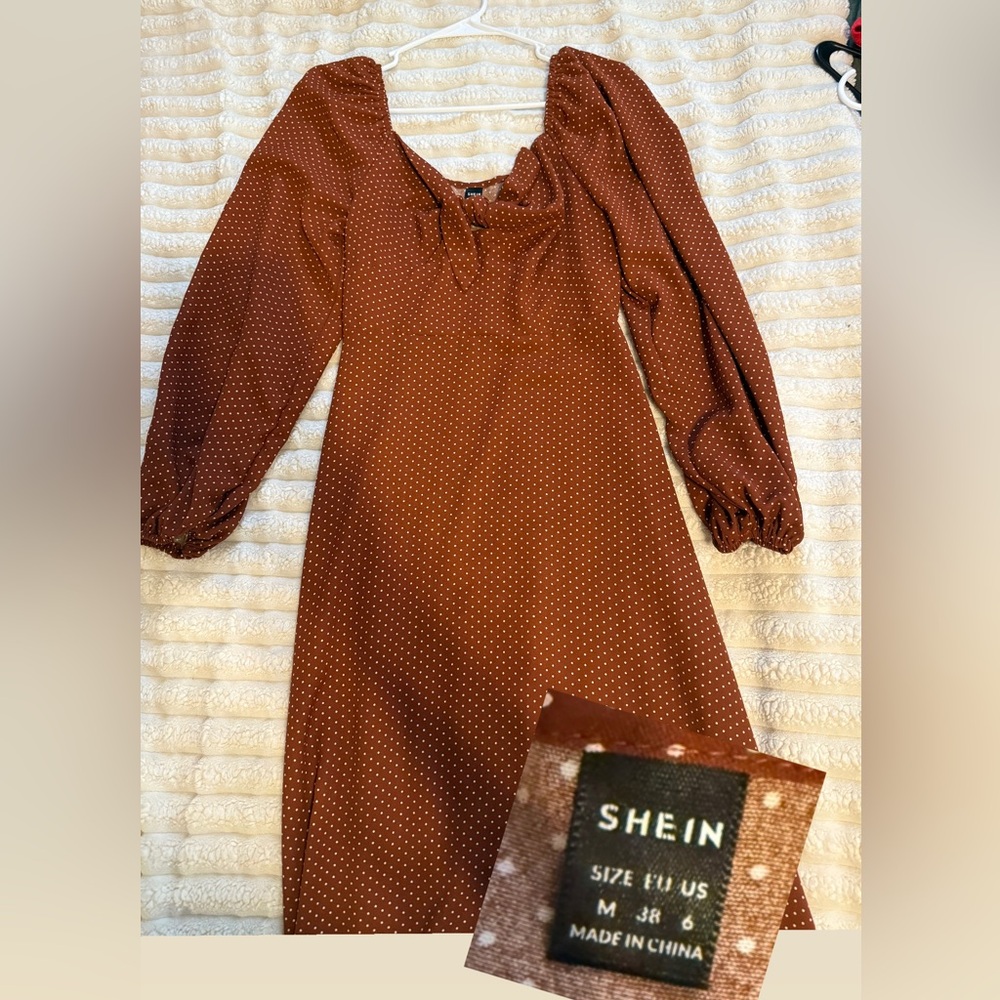SHEIN Long Sleeve Dress with Dots